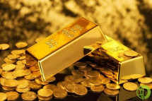 На данный момент цена золота снизилась на 0,08%
