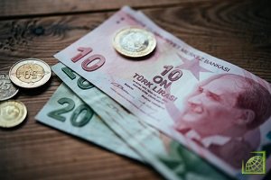 За март и апрель 2018 года курс турецкой лиры к бивалютной корзине (доллар и евро) упал на 10%