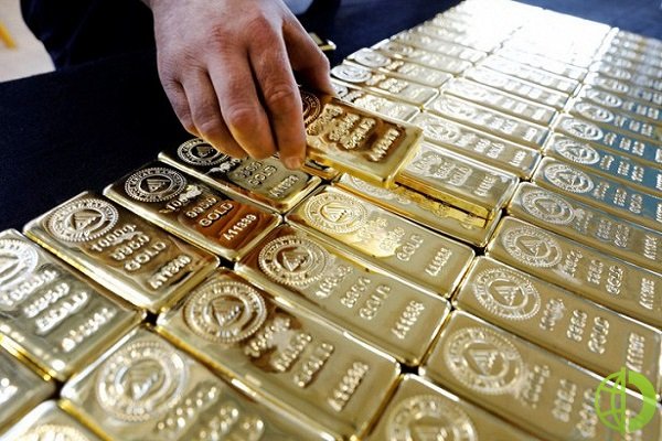 Фьючерсы на золото в США упали на 0,5%
