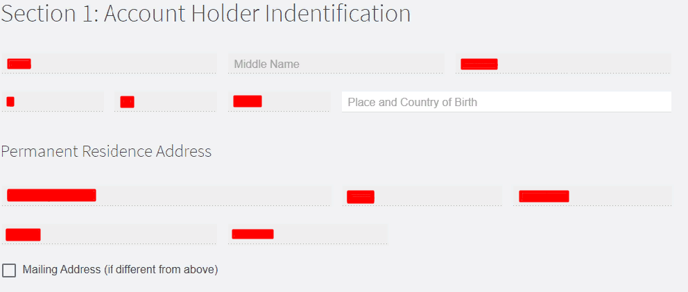 Обзор ATC Brokers - Идентификационная форма