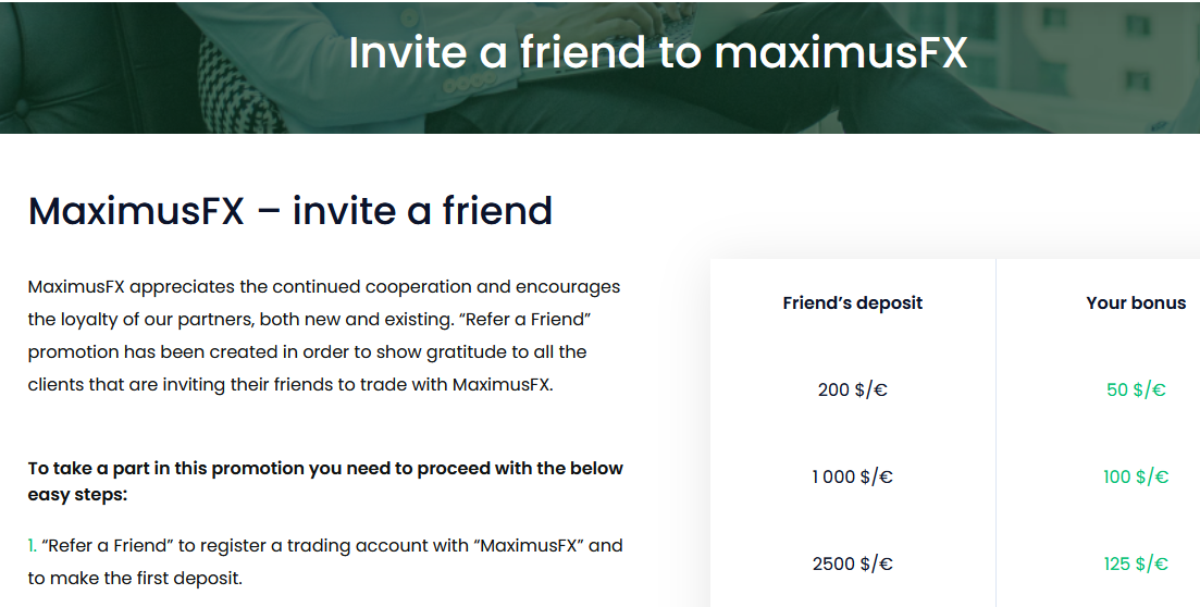 Бонусы MaximusFX - Приведи друга