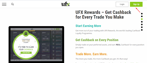 Обзор UFX — Регистрация